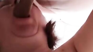 Russian mom sucks her son and gets on all fours
