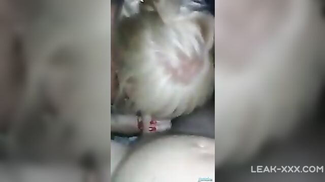 Blonde mom takes it in her mouth - 1 image