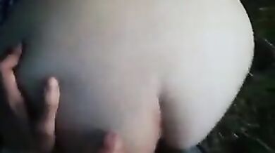 Russian mature mom sucks her son in the little forest