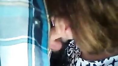 Russian mature mom sucks her son in the little forest