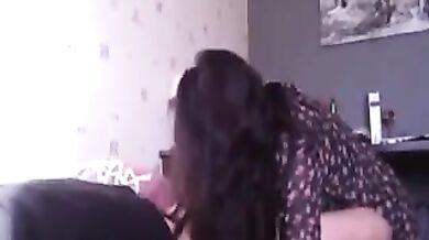 Depraved daughter brazenly saddled her father