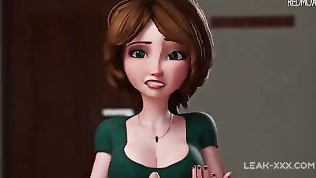 Finally, Aunt Cass gave a blowjob to her nephew 3D - 2 image