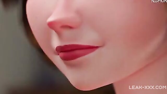 Finally, Aunt Cass gave a blowjob to her nephew 3D - 3 image