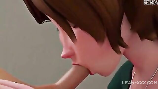 Finally, Aunt Cass gave a blowjob to her nephew 3D - 5 image