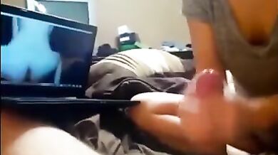 Brother and Sister Handjob, Head and Cum in Mouth