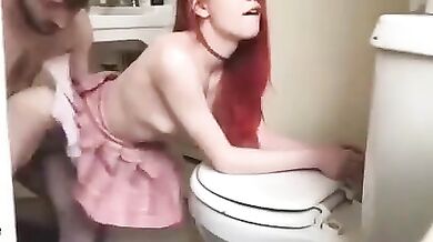 Brother fucked drunk teenage sister in the toilet private hard porn