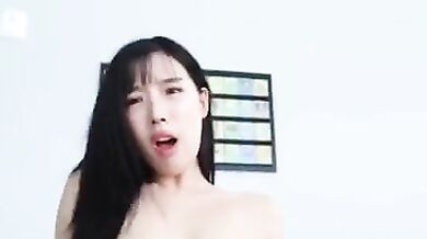 Asian daughter fucking her father while mom is sleeping