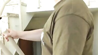 Son fucks his blonde mother in a robe