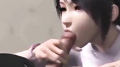 Young asian sister sucks big brother's cock 3D porn