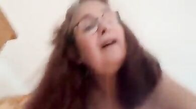 Mature mom with glasses filmed how I fucked her doggy style